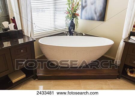 Bathroom in luxurious custom built estate home; Edmonton, Alberta, Canada View Large Photo Image Stock Image - Bathroom in luxurious custom built estate home; Edmonton, Alberta, Canada. Fotosearch