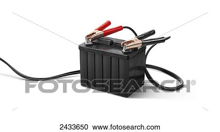 Booster cables on a car battery View Large Photo Image Stock Image - Booster cables on a car battery. Fotosearch