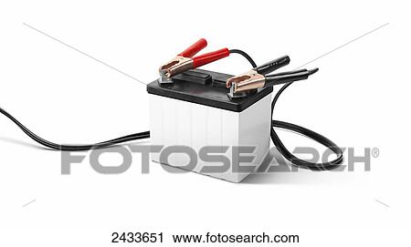 Booster cables on a car battery View Large Photo Image Stock Image - Booster cables on a car battery. Fotosearch