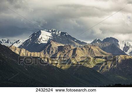 Chugach Mountains from the Glen highway; Alaska, United States of America View Large Photo Image Picture - Chugach Mountains from the Glen highway; Alaska, United States of America. Fotosearch