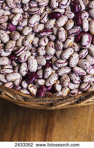 Stock Image - Dried heirloom Romano beans; Toronto, Ontario, Canada. Fotosearch