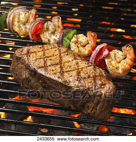 Stock Photography - Food on the grill. Fotosearch