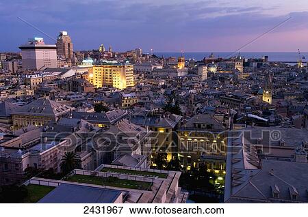 Genoa port at sunset; Genoa, Liguria, Italy View Large Photo Image Stock Photo - Genoa port at sunset; Genoa, Liguria, Italy. Fotosearch