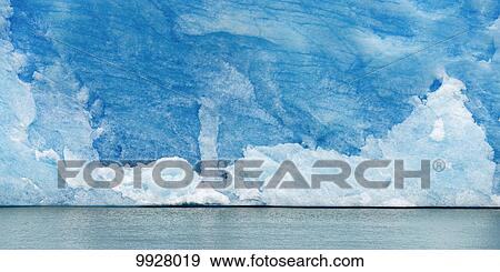 Stock Photo - Grey Lake and Grey Glacier, Torres del Paine National Park; Torres del Paine, Magallanes and Antartica Chilena Region, Chile. Fotosearch
