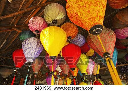 Stock Photo - Lanterns, famous in the village of Hoi An; Hoi An, Vietnam. Fotosearch