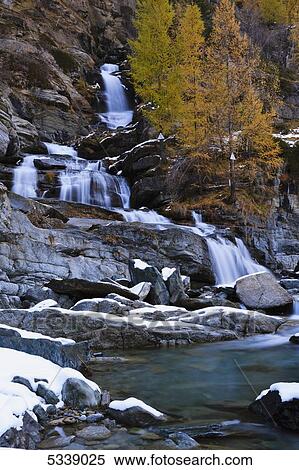 Lillaz waterfall; Cogne, Italy View Large Photo Image Stock Photography - Lillaz waterfall; Cogne, Italy. Fotosearch
