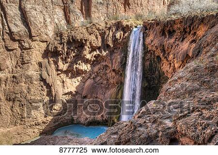 Stock Photography - Mooney falls, Havasupai Reservation; Arizona, United States of America. Fotosearch