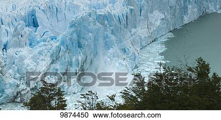 Stock Image - Morena Glacier and Lake Argentino, Los Glaciares National Park; Santa Cruz Province, Argentina. Fotosearch