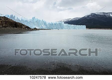 Stock Photo - Moreno Glacier and Lake Argentino, Los Glaciares National Park; Santa Cruz province, Argentina. Fotosearch