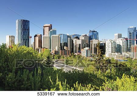 North American city skyline with skyscrapers; Calgary, Alberta, Canada View Large Photo Image Stock Photo - North American city skyline with skyscrapers; Calgary, Alberta, Canada. Fotosearch
