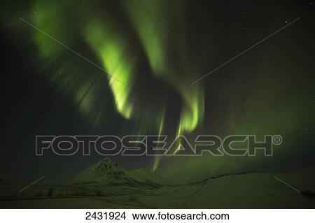 Picture - Northern Lights (Aurora Borealis); Old Crow, Yukon, Canada. Fotosearch