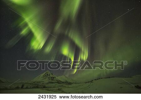 Stock Photography - Northern Lights (Aurora Borealis); Old Crow, Yukon, Canada. Fotosearch