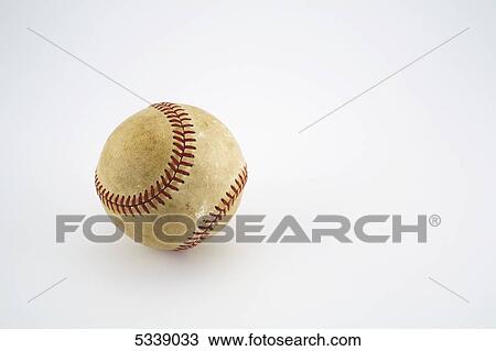 Stock Image - Old baseball; Waterloo, Quebec, Caanda. Fotosearch