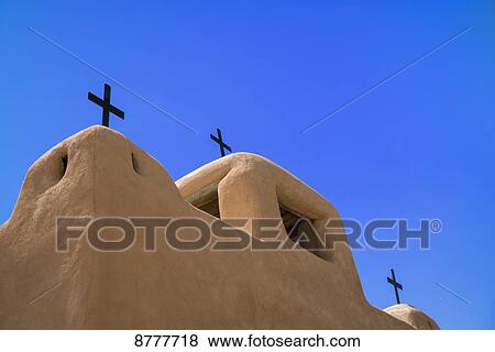Stock Photo - Our Lady of Saint John of the Lakes Catholic Church; Talpa, New Mexico, United States of America. Fotosearch