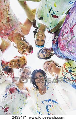 Stock Image - Paint the Bride stagette party; Edmonton, Alberta, Canada. Fotosearch