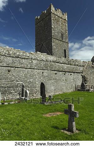 Stock Image - Ruins of Clare Abbey; Ennis, County Clare, Ireland. Fotosearch