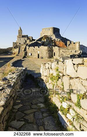 Stock Photo - San Pietro Church; Porto Venere, Liguria, Italy. Fotosearch