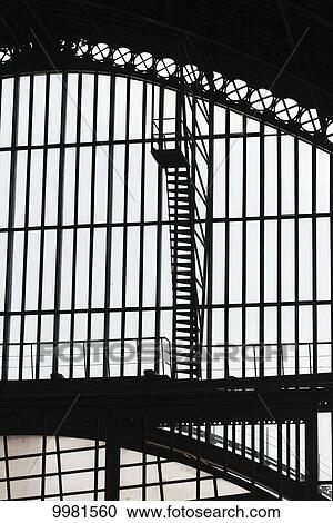 Silhouette of steel beams on the framework of Centro Cultural Estacion Mapocho, cultural centre; Santiago, Santiago Metropolitan Region, Chile View Large Photo Image Stock Image - Silhouette of steel beams on the framework of Centro Cultural Estacion Mapocho, cultural centre; Santiago, Santiago Metropolitan Region, Chile. Fotosearch