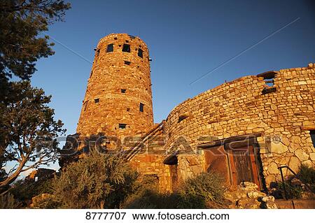Sunrise over rebuilt stone historical tower, Grand Canyon National Park; Arizona, United States of America View Large Photo Image Stock Photo - Sunrise over rebuilt stone historical tower, Grand Canyon National Park; Arizona, United States of America. Fotosearch