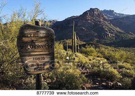 Stock Photo - Superstition mountains, Tonto National Forest; Arizona, United States of America. Fotosearch