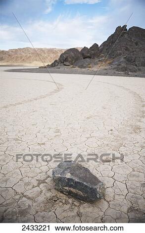 Stock Image - The sliding stones of Death Valley; California, United States of America. Fotosearch