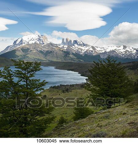 Torres del Paine National Park landscape; Torres del Paine, Magallanes and Antartica Chilena Region, Chile View Large Photo Image Stock Photography - Torres del Paine National Park landscape; Torres del Paine, Magallanes and Antartica Chilena Region, Chile. Fotosearch