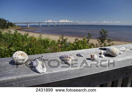 Stock Photo - View of Confederation Bridge, from the New Brunswick side; New Brunswick, Canada. Fotosearch