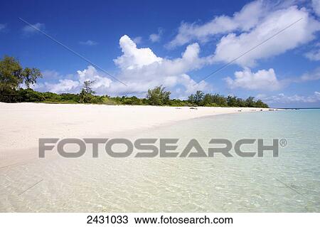 Stock Image - White sand beach along the coast of Vamizi Island; Mozambique. Fotosearch