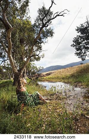 Stock Photo - Woman in the outback, Flinders Ranges; South Australia, Australia. Fotosearch