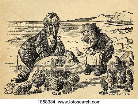 セイウチ そして Carpenter イラスト によって サー ジョン Tenniel 10 1914 から 本 によって Looking Glass そして 何か アリス 見いだされた そこに によって ルイス Carroll 出版された ロンドン 1912 ピクチャー