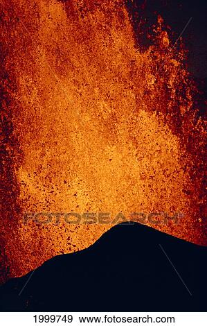 ハワイ 大きいアイランド Kilauea 火山 噴火 Fiery 溶岩 C1622 写真館 イメージ館 Fotosearch
