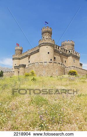15Th Century Castle Of Los Mendoza; Manzanares El Real Comunidad De Madrid Spain View Large Photo Image Picture - 15Th Century Castle Of Los Mendoza; Manzanares El Real Comunidad De Madrid Spain. Fotosearch