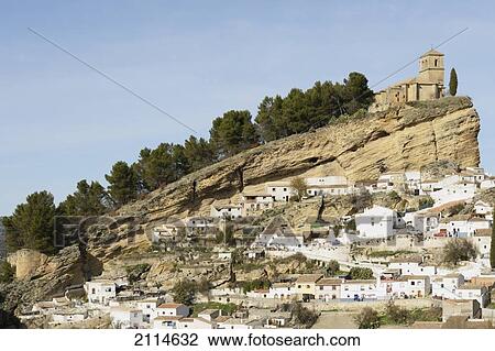 Stock Image - 15Th Century Iglesia De La Villa Built On The Site Of A Nasrid Castle; Montefrio Granada Spain. Fotosearch