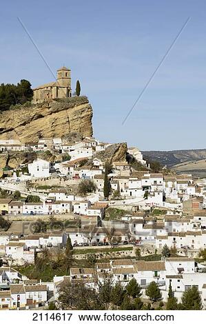 Stock Photo - 15Th Century Iglesia De La Villa Built On The Site Of A Nasrid Castle; Montefrio Granada Spain. Fotosearch