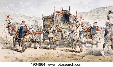 15Th Century Noble Woman's Horse Drawn Litter. After A Watercolour By A. Heins. From Cortege Historique Des Moyens De Transport. Published Brussels, 1886. View Large Photo Image Picture - 15Th Century Noble Woman's Horse Drawn Litter. After A Watercolour By A. Heins. From Cortege Historique Des Moyens De Transport. Published Brussels, 1886.. Fotosearch