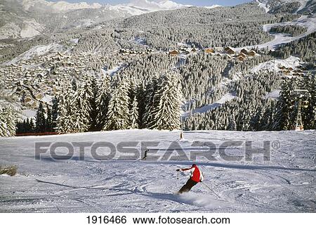 1650 Pistes With Skiier And Village View Large Photo Image Stock Photograph - 1650 Pistes With Skiier And Village. Fotosearch