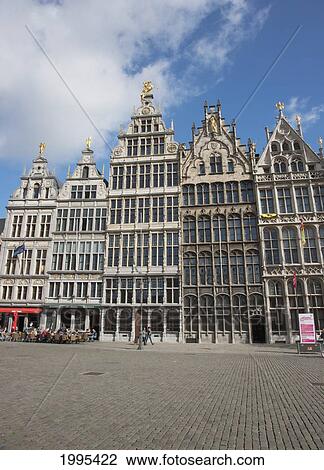16Th Century Guildhouses At The Grote Market; Antwerp Flanders Belgium View Large Photo Image Stock Image - 16Th Century Guildhouses At The Grote Market; Antwerp Flanders Belgium. Fotosearch