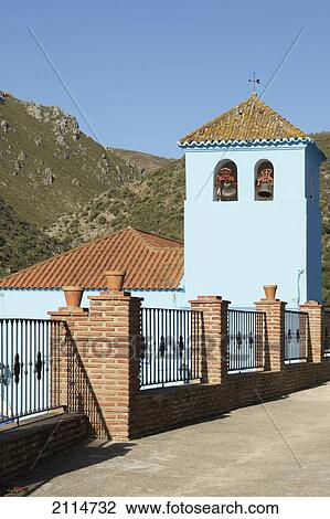 Stock Image - 16Th Century Iglesia De Santa Catalina; Juzcar Malaga Spain. Fotosearch