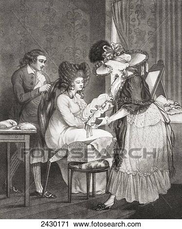 Stock Image - 18th century lady at her morning toilette. From Illustrierte Sittengeschichte vom Mittelalter bis zur Gegenwart by Eduard Fuchs, published 1912.. Fotosearch