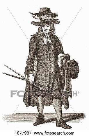 Stock Photo - 18Th Century Street Trader Selling Old Cloaks, Suits, Coats, Hats And Swords. From The Book Short History Of The English People By J. R. Green, Published London 1893. Fotosearch