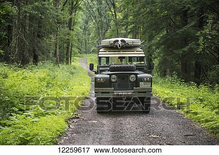 Stock Photo - 1966 Series 2A Land Rover Safari Wagon in Garrett County; Maryland, United States of America. Fotosearch