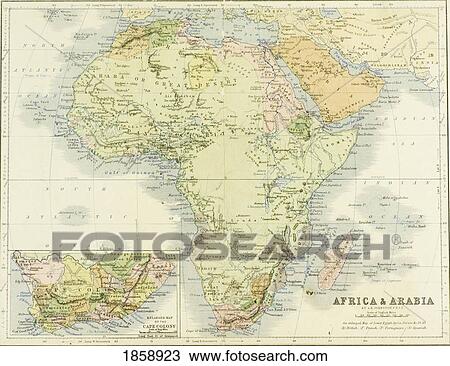 19Th Century Map Of Africa And Arabia. Engraved And Printed In 1869 By W. &A. K. Johnston. View Large Photo Image Stock Image - 19Th Century Map Of Africa And Arabia. Engraved And Printed In 1869 By W. &A. K. Johnston.. Fotosearch
