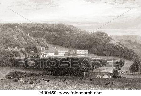 19th century view of Chatsworth House, Derbyshire, England. From Churton's Portrait and Lanscape Gallery, published 1836. View Large Photo Image Stock Image - 19th century view of Chatsworth House, Derbyshire, England. From Churton's Portrait and Lanscape Gallery, published 1836.. Fotosearch