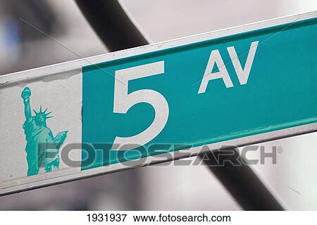 Stock Photo - 5Th Avenue Street Plate, Manhattan, New York, Usa. Fotosearch
