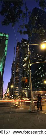 Stock Photo - 6Th Avenue (The Avenue Of The Americas) Looking South At Dusk, Midtown Manhattan.. Fotosearch