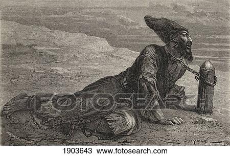 Stock Image - A 19Th Century Persian Slave Held Captive In Turkey. From El Mundo En La Mano Published 1878.. Fotosearch