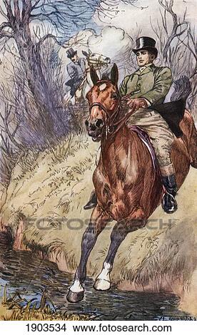 Picture - A Bad Place To Leap. Illustration By Lucy Kemp Welch From The Book Black Beauty By A. Sewell Published 1915.. Fotosearch