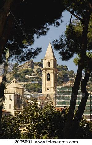 A Bell Tower Of A Church; Ventimiglia Italy View Large Photo Image Stock Image - A Bell Tower Of A Church; Ventimiglia Italy. Fotosearch