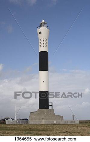 Stock Photography - A Black And White Lighthouse; Dungeness Sussex England. Fotosearch