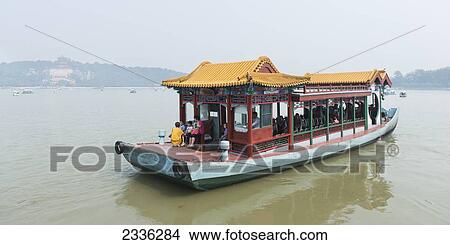 Picture - A Boat In Kunming Lake, Summer Palace; Beijing, China. Fotosearch